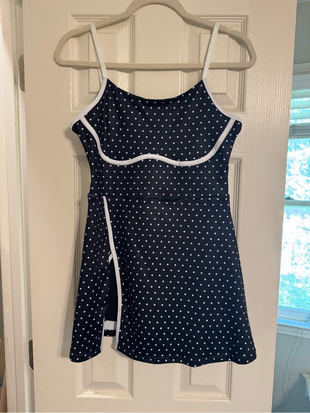 SHEIN Black and White Polka Dot athletic dress